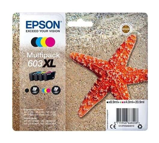 Epson 603XL Pack de 4 Cartuchos de Tinta Originales - C13T03A64010 - Prinkweb