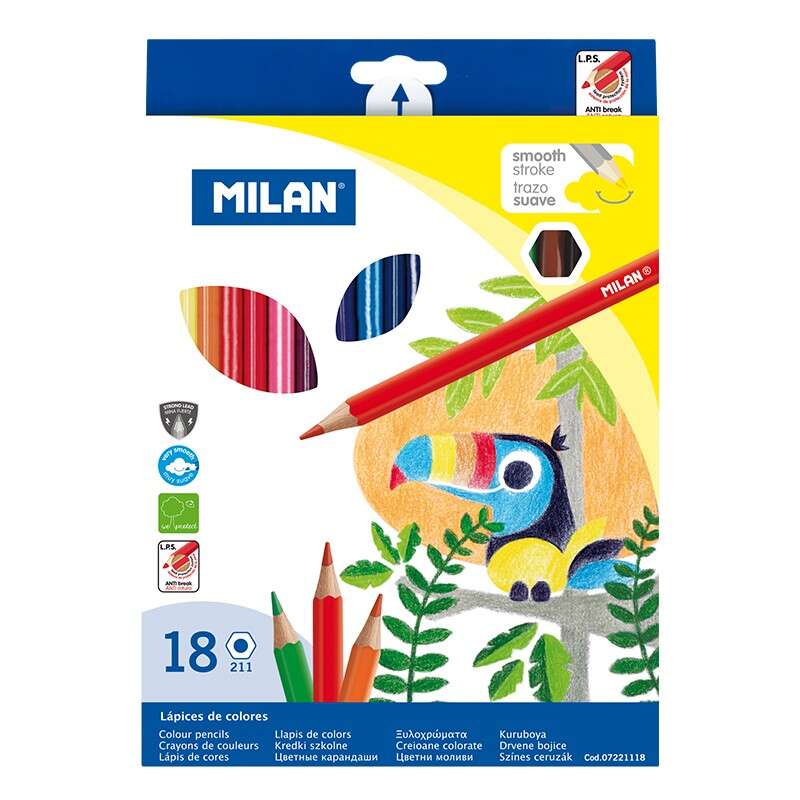 Milan Lapices Hexagonales de Colores - Mina 2.9mm - Trazo Uniforme - Resistente a la Rotu