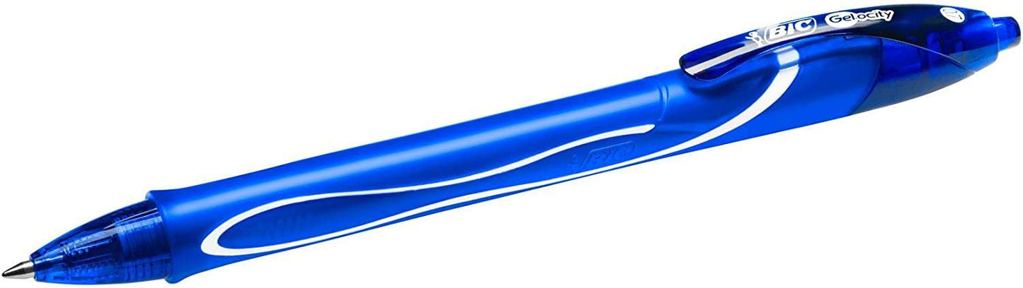 Bic Gel-Ocity Quick Dry Boligrafo de Gel Retractil - Punta Media de 0.7 mm - Tinta de Gel - Anti-Man