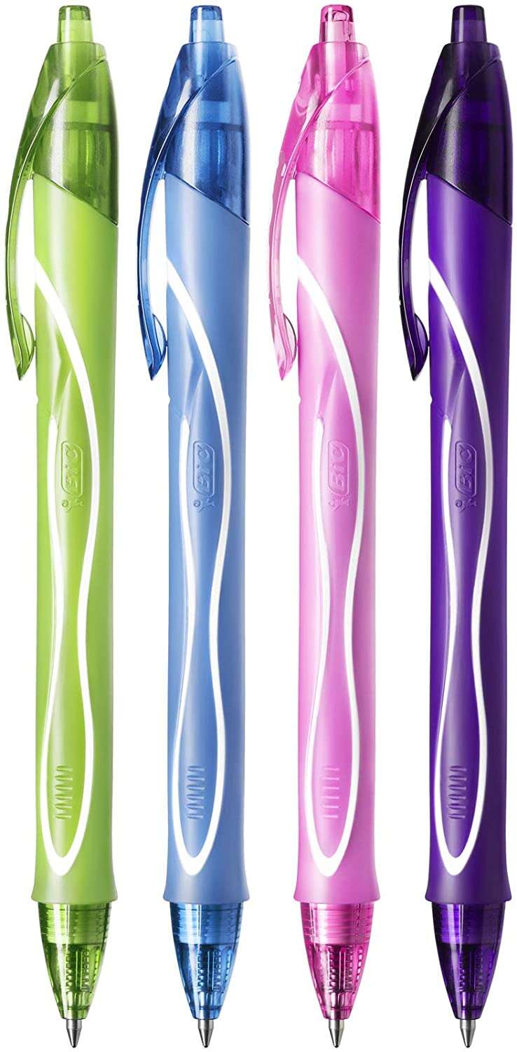Bic Gel-Ocity Quick Dry Boligrafos de Gel Retractil - Punta Media de 0.7 mm - Tinta de G