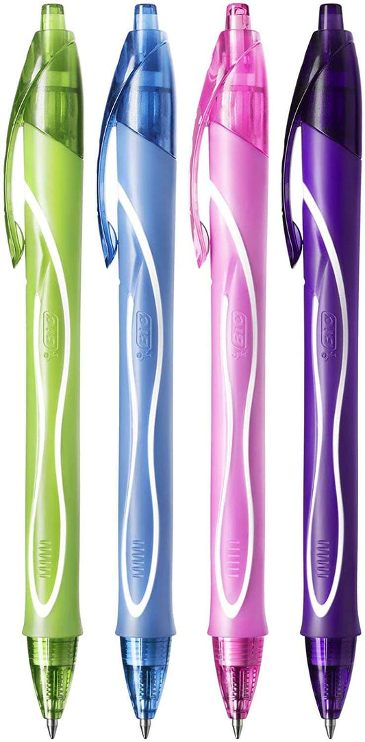 Bic Gel-Ocity Quick Dry Boligrafos de Gel Retractil - Punta Media de 0.7 mm - Tinta de G