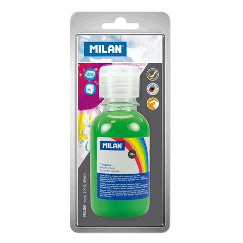 Tinta têmpera Milan em frasco de 125ml - Tampa doseadora - Secagem rápida - Misturável - Verde claro 
