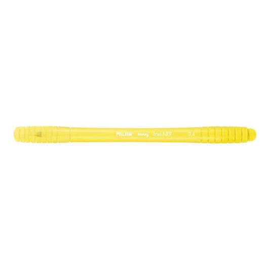 Milan Sway Fineliner Rotulador - Punta Fina 0.4mm - Ergonomico - Tinta al Agua - Color Amarillo - Prinkweb