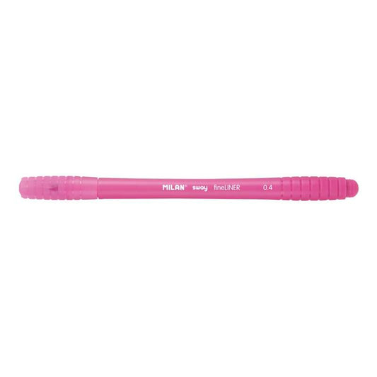 Milan Sway Fineliner Rotulador - Punta Fina 0.4mm - Ergonomico - Tinta al Agua - Color Rosa - Prinkweb