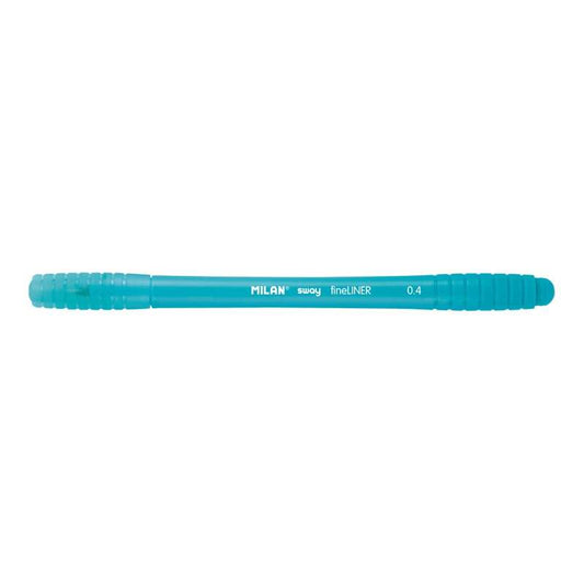 Milan Sway Fineliner Rotulador - Punta Fina 0.4mm - Ergonomico - Tinta al Agua - Color Azul Claro - Prinkweb