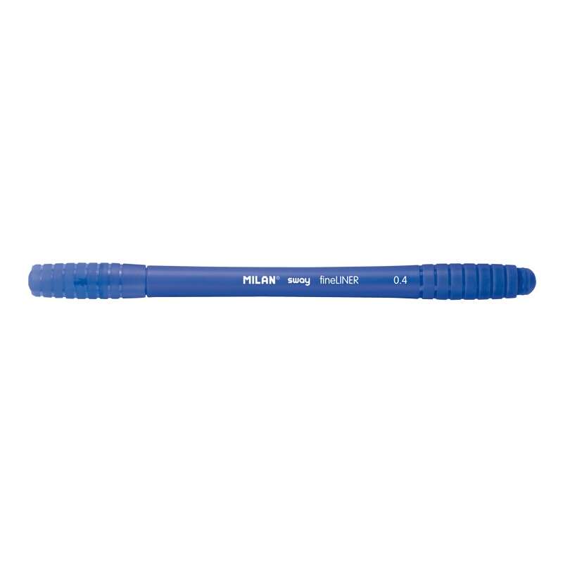 Stylo feutre Milan Sway Fineliner - Pointe fine 0,4 mm - Ergonomique - Encre à base d'eau - Bleu