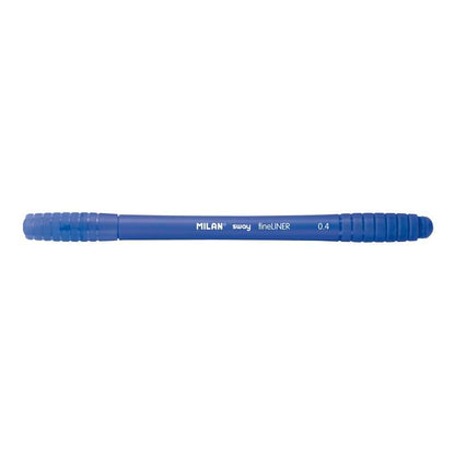 Stylo feutre Milan Sway Fineliner - Pointe fine 0,4 mm - Ergonomique - Encre à base d'eau - Bleu