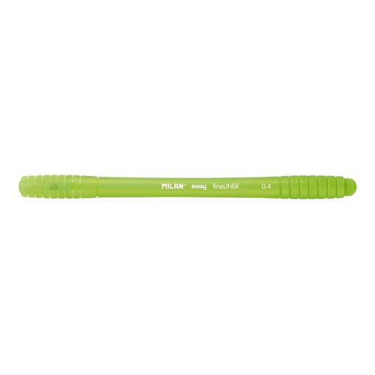 Stylo feutre Milan Sway Fineliner - Pointe fine 0,4 mm - Ergonomique - Encre à base d'eau - Vert clair
