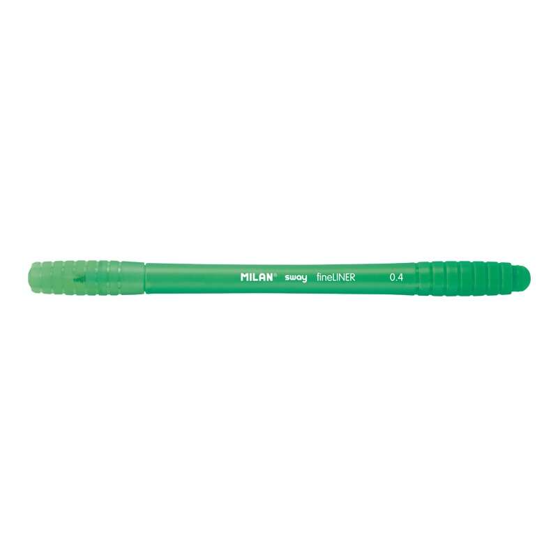 Milan Sway Fineliner Rotulador - Punta Fina 0.4mm - Ergonomico - Tinta al Agua - Color Verde - Prinkweb