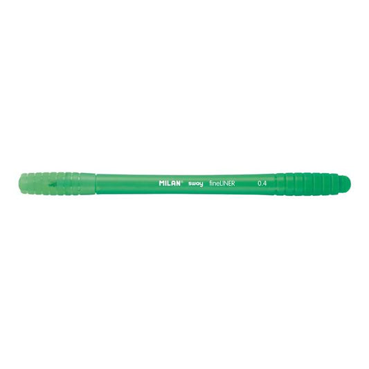 Milan Sway Fineliner Rotulador - Punta Fina 0.4mm - Ergonomico - Tinta al Agua - Color Verde - Prinkweb