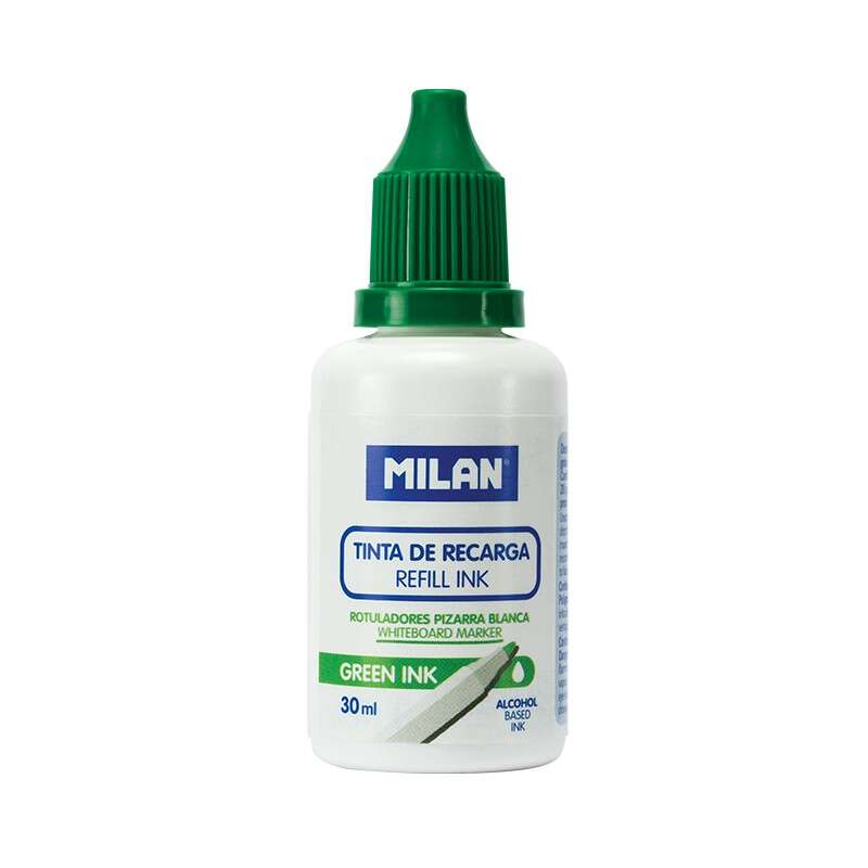 Flacon d'encre Milan pour marqueurs pour tableau blanc rechargeables - Capacité de 30 ml - Encre à base de D
