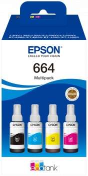 Epson 664 Pack de 4 Botellas de Tinta Originales C13T664640 - Prinkweb