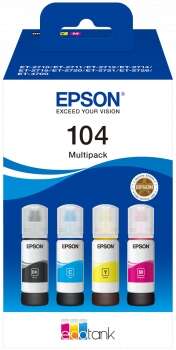 Epson 104 Pack de 4 Botellas de Tinta Originales - C13T00P640 - Prinkweb