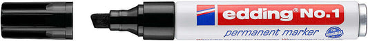 Edding Nº1 Rotulador Permanente - Punta Biselada - Trazo entre 1 y 5 mm. - Recargable - Secado Instantaneo - Color Negro - Prinkweb