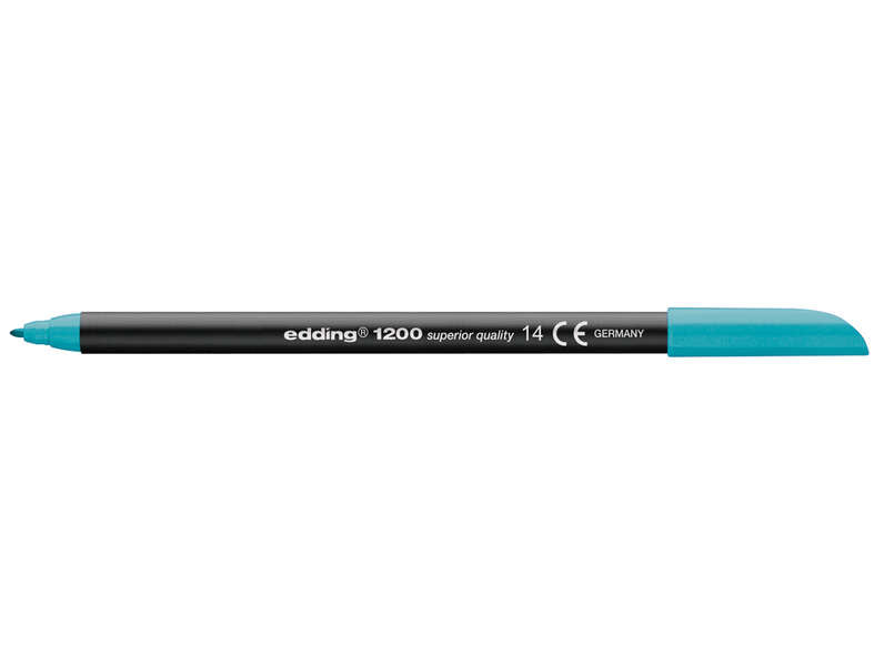 Marcador Edding 1200 - Ponta redonda - Espessura da linha entre 0,5 e 1 mm - Tinta à base de água - Azul