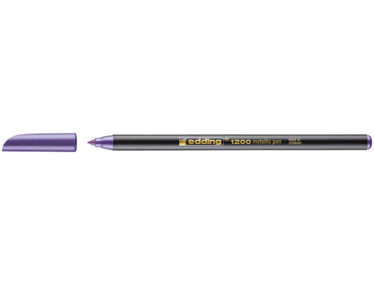 Feutre Edding 1200 - Pointe ronde - Largeur de trait : 1 mm - Encre à base d'eau - Violet métallisé