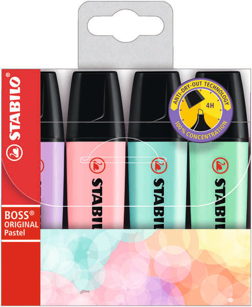 Stabilo Boss 70 Pastel Rotuladores Marcadores Fluorescentes - Trazo entre 2 y 5mm - Recarg