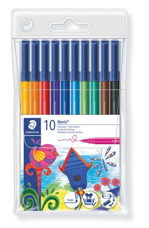 Feutre à pointe fibre Staedtler Noris 326 - Résistant à la pression - Encre à base d'eau - Couleur