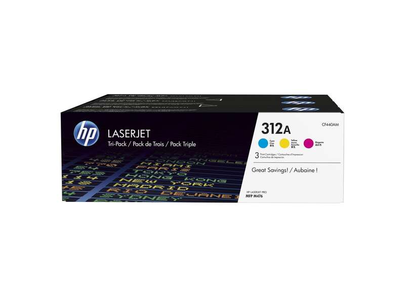 HP CF440AM Pack de 3 Cartuchos de Toner Originales - 312A - Prinkweb