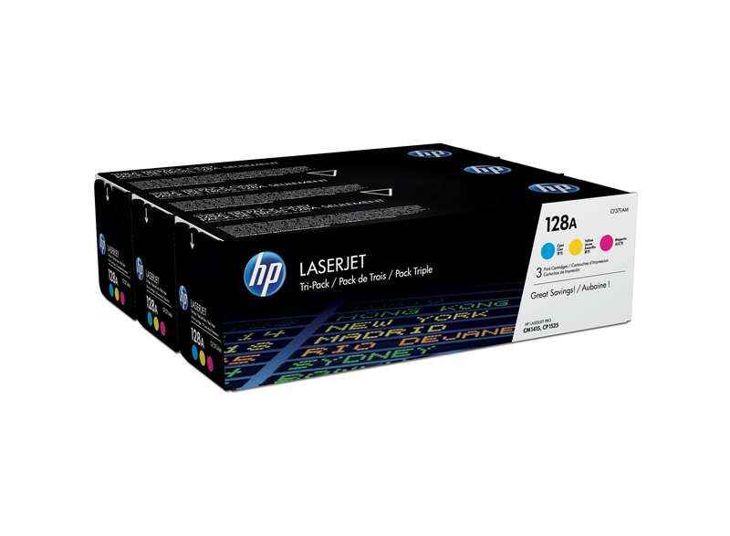 HP CE321A/CE322A/CE323A Pack de 3 Cartuchos de Toner Originales - 128A - Prinkweb