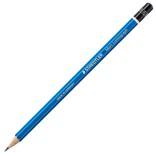 Crayon graphite hexagonal Staedtler Mars Lumograph 100 - Mine 2H ultra-résistante de 2 mm - Bois