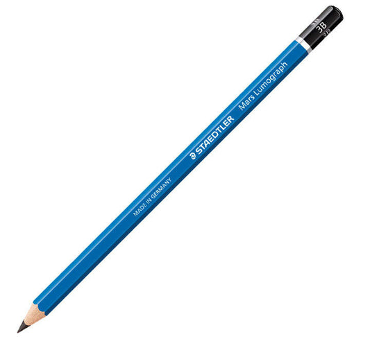 Lápis de grafite hexagonal Staedtler Mars Lumograph 100 - Mina 3B ultrarresistente de 2,5 mm - Madeira