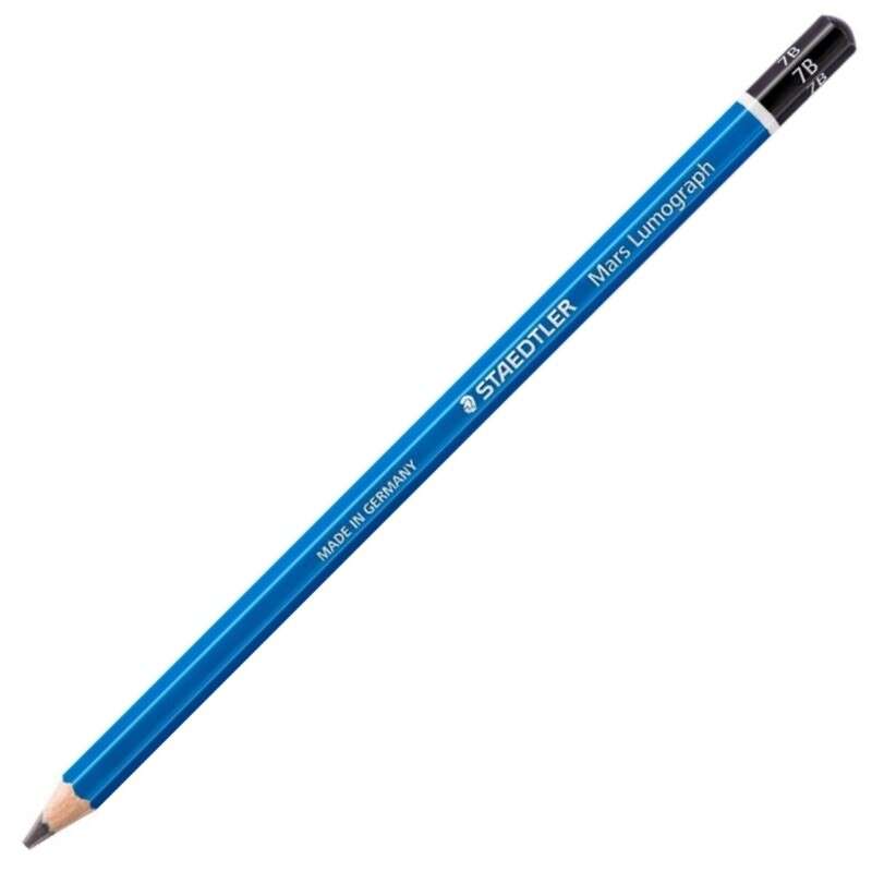 Staedtler Mars Lumograph 100 Lapiz de Grafito Hexagonal - Mina 7B Ultrarresistente de 3.6mm - Madera