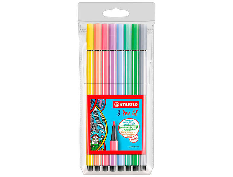 Stabilo Pen 68 Rotuladores Acuarelables - Punta de Fibra - Trazo de 1mm aprox. - Tinta a B