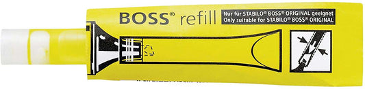 Stabilo Boss 70 Recarga de 3ml para Marcador Fluorescente - Tinta con Base de Agua - Color Amarillo Fluorescente - Cantidad: 20 - Prinkweb