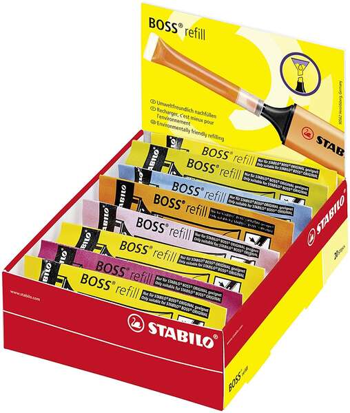 Stabilo Boss 70 Recarga de 3ml para Marcador Fluorescente - Tinta con Base de Agua - Colores Surtidos - Prinkweb