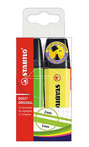 Stabilo Boss 70 Marcadores Fluorescentes - Trazo entre 2 y 5mm - Recargable - Tinta con Ba