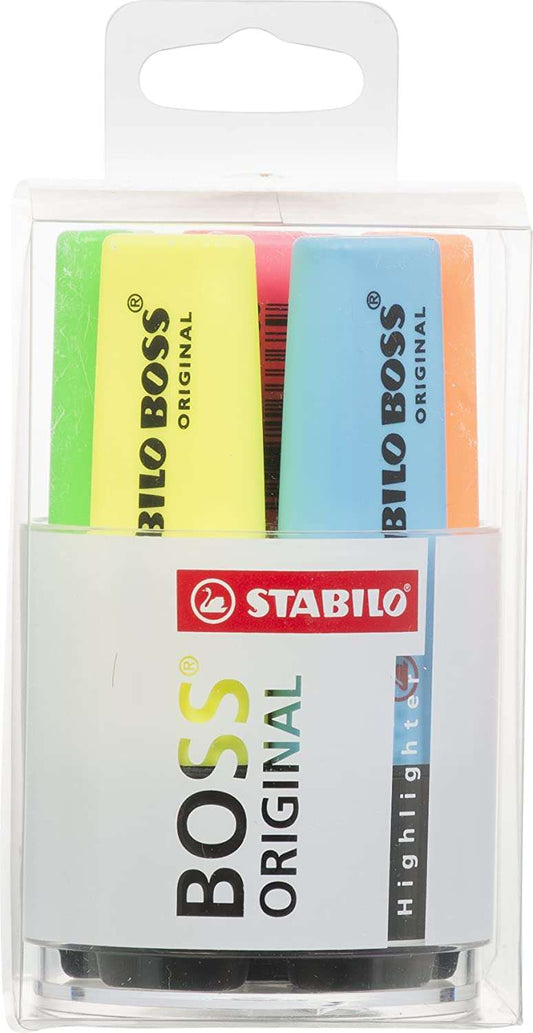 Stabilo Boss 70 Marcadores Fluorescentes - Practico Cubilete de Escritorio - Trazo entre 2