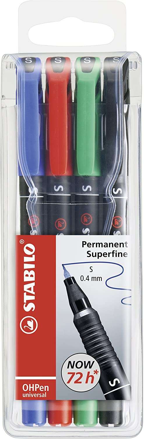 Stabilo OHPen Rotuladores Permanentes - Punta Superfina - Trazo de 0.4mm - Agarre Antidesl