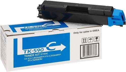Kyocera TK590 Cyan Cartucho de Toner Original - 1T02KVCNL0/TK590C - Prinkweb