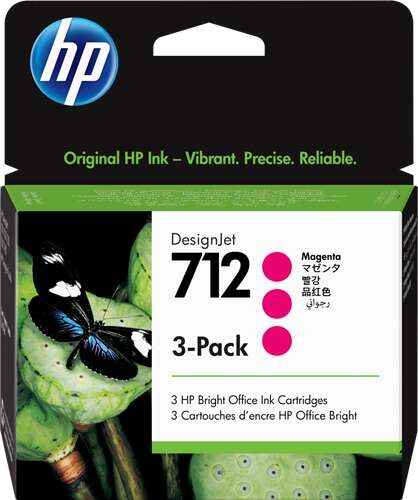 HP 712 Magenta Pack de 3 Cartuchos de Tinta Originales - 3ED78A - Prinkweb