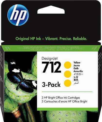 HP 712 Amarillo Pack de 3 Cartuchos de Tinta Originales - 3ED79A - Prinkweb
