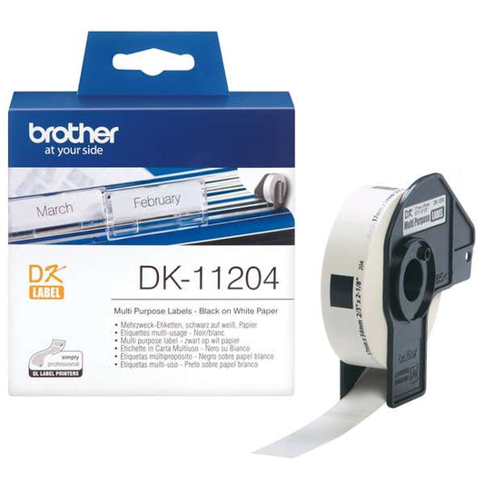 Etiquetas Brother DK11204 originales — 400 uds / 17x54 mm