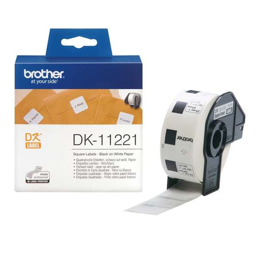 Etiquetas Brother DK11221 originales — 1000 uds / 23x23 mm