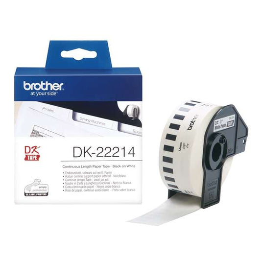 Etiquetas Brother DK22214 originales — Ancho 12mm / 30,48 metros