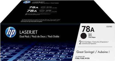 HP CE278A Negro Pack de 2 Cartuchos de Toner Originales - 78A