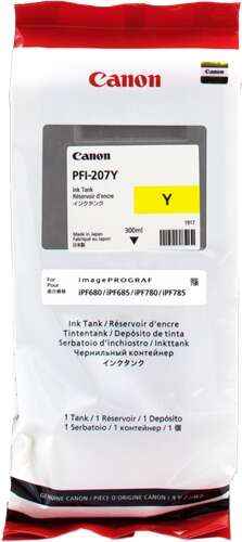 Canon PFI207 Amarillo Cartucho de Tinta Original - PFI207Y/8792B001 - Prinkweb