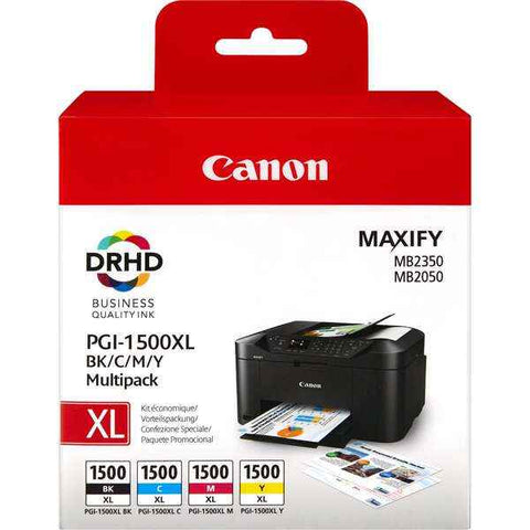 Canon PGI1500XL 4-Pack of Genuine Ink Cartridges - 9182B004/9182B010