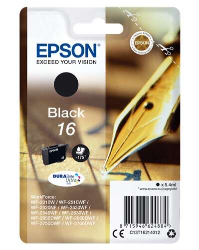 Epson T1621 Negro Cartucho de Tinta Original - C13T16214012 - Prinkweb