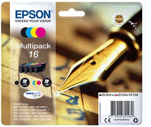 Epson T1626 Pack de 4 Cartuchos de Tinta Originales - C13T16264012 - Prinkweb