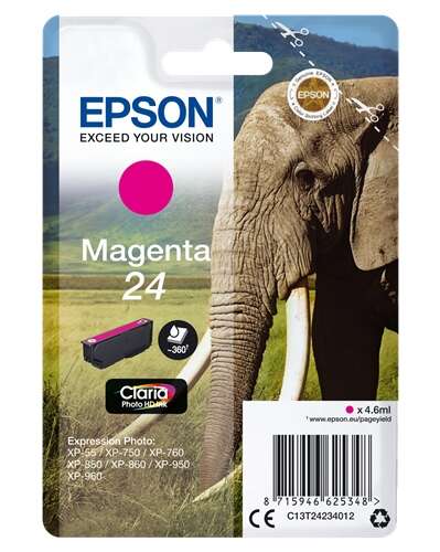 Epson T2423 (24) Magenta Cartucho de Tinta Original - C13T24234012 - Prinkweb