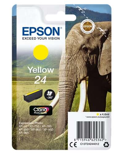Epson T2424 (24) Amarillo Cartucho de Tinta Original - C13T24244012 - Prinkweb