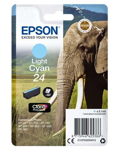 Epson T2425 (24) Cyan Light Cartucho de Tinta Original - C13T24254012 - Prinkweb