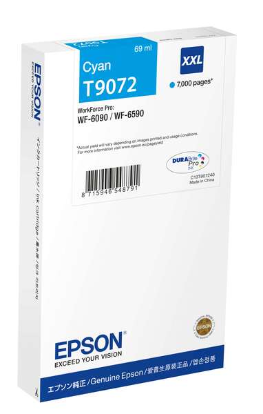 Epson T9072 Cyan Cartucho de Tinta Original - C13T907240 - Prinkweb