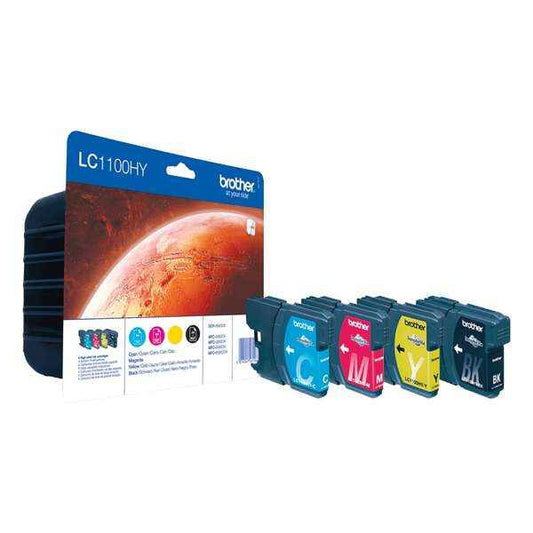 Brother LC1100XL Pack de 4 Cartuchos de Tinta Originales - LC1100HYVALBP - Prinkweb