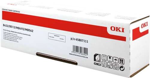 OKI B432/B512/MB492/MB562 Negro Cartucho de Toner Original - 45807111 - Prinkweb